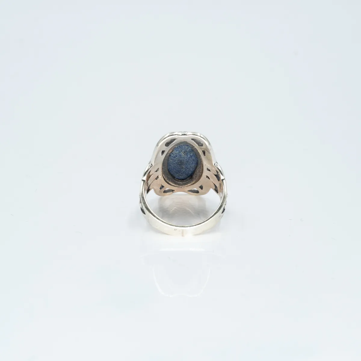 Inel oval broderie lapis-lazuli Argint