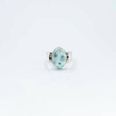 Inel oval simplu s larimar Argint - 9