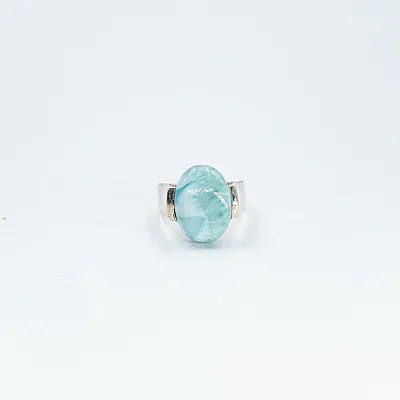 Inel oval simplu s larimar Argint - 7