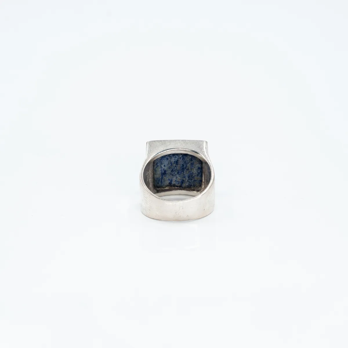 Inel patrat simplu lapis lazuli Argint