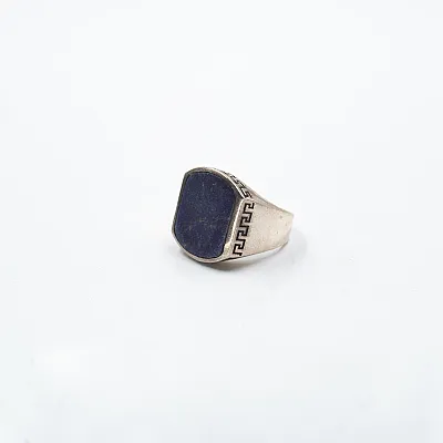 Inel patrat Greek piatra lapis-lazuli Argint - 2