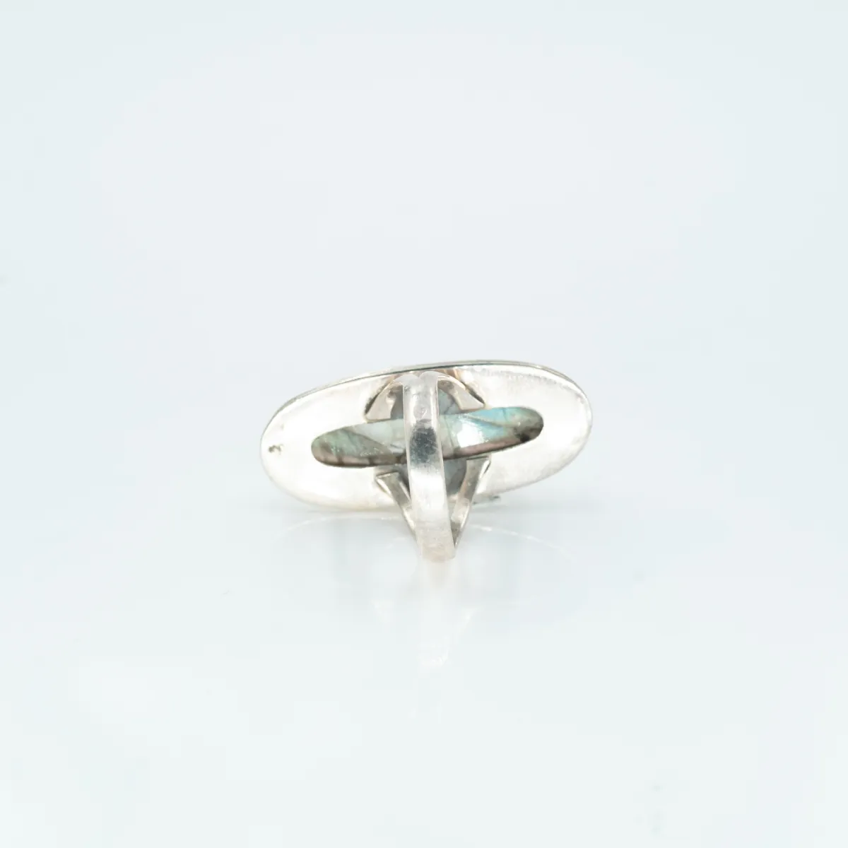 Inel lung picaturi labradorit cabochon Argint