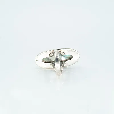 Inel lung picaturi labradorit cabochon Argint - 4