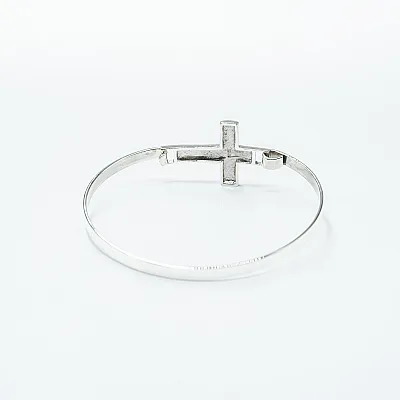 Bratara fixa cruce simpla Argint - 4