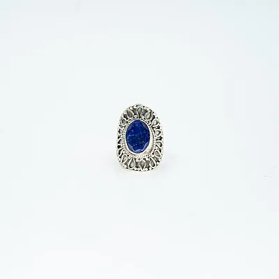 Inel oval picaturi lapis fatetat Argint - 6