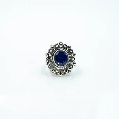 Inel psp floare lapis-lazuli Argint - 5