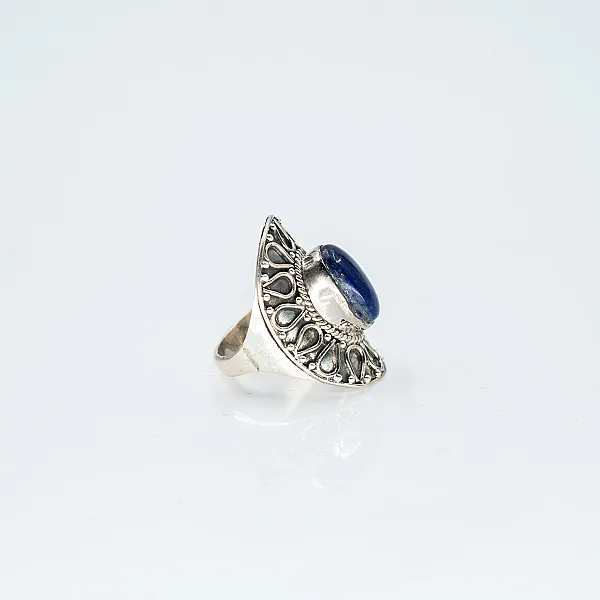 Inel oval picaturi lapis-lazuli Argint