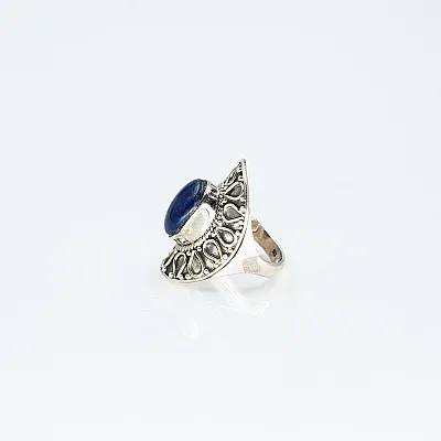 Inel oval picaturi lapis-lazuli Argint - 3