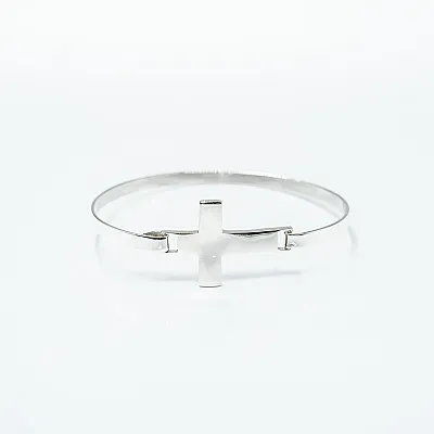 Bratara fixa cruce simpla Argint - 1