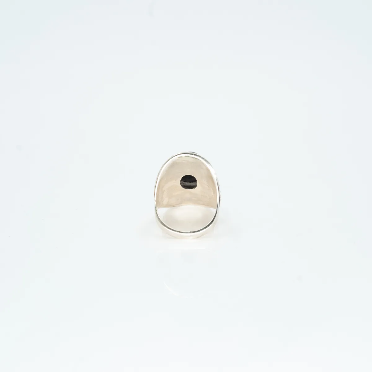 Inel oval picaturi onix Argint