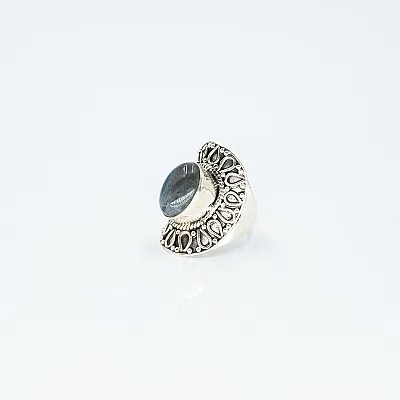 Inel oval picaturi labradorit Argint - 2