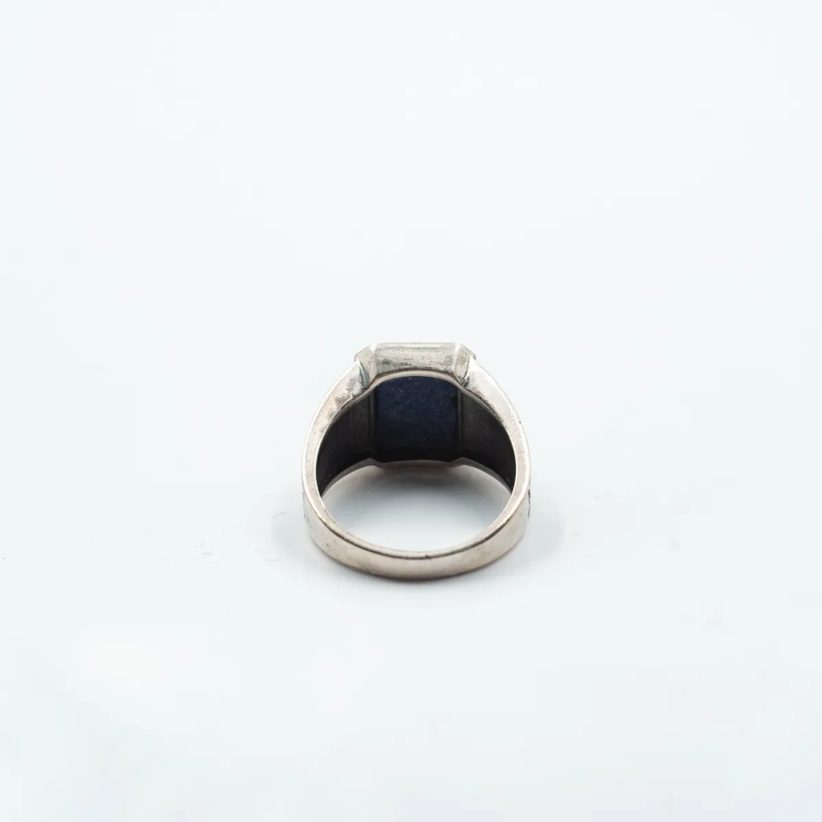 Inel dreptunghiular model lapis-lazuli Argint