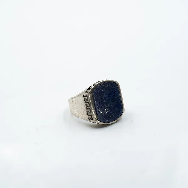 Inel patrat Greek piatra lapis-lazuli Argint
