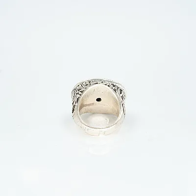 Inel oval broderie calcedoie Argint - 3