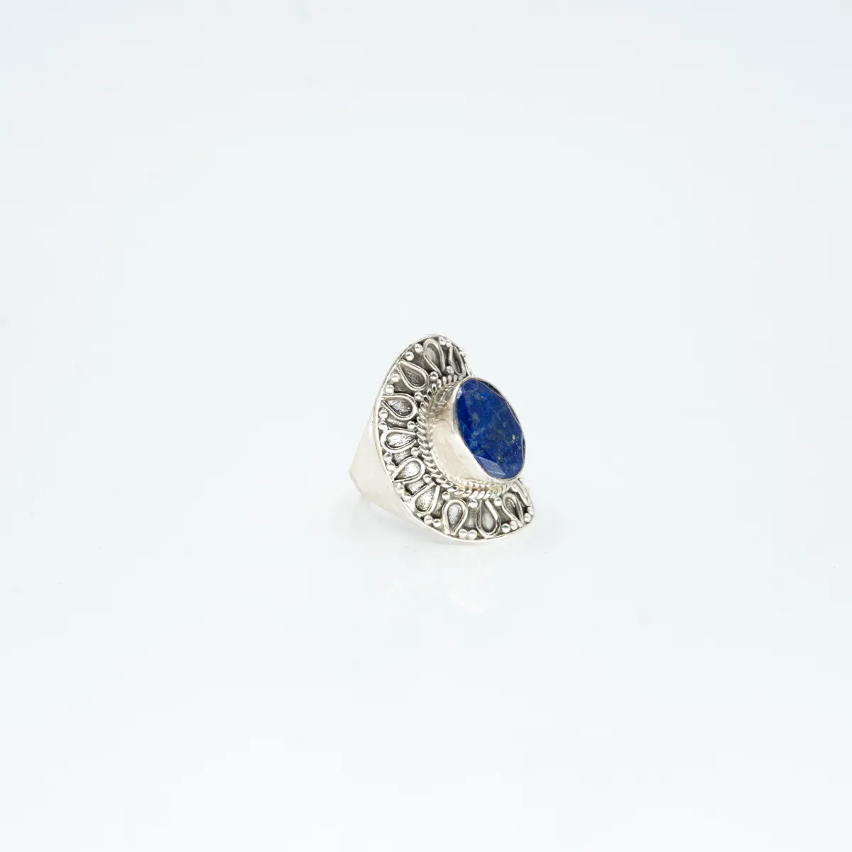 Inel oval picaturi lapis fatetat Argint