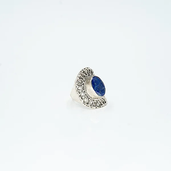 Inel oval picaturi lapis fatetat Argint