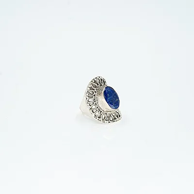 Inel oval picaturi lapis fatetat Argint - 1