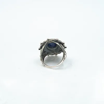 Inel psp floare lapis-lazuli Argint - 4