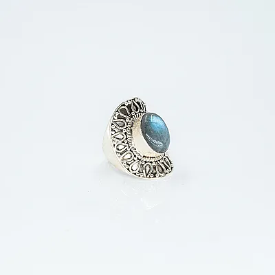 Inel oval picaturi labradorit Argint - 1
