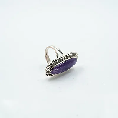 Inel lung picaturi ametist cabochon Argint - 5
