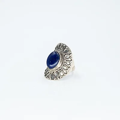 Inel oval picaturi lapis-lazuli Argint - 2