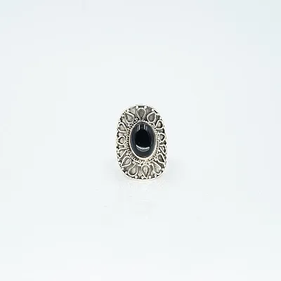 Inel oval picaturi onix Argint - 6