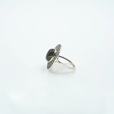 Inel disc oval labradorit Argint - 3