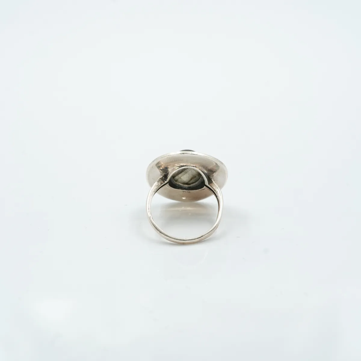 Inel disc oval labradorit Argint