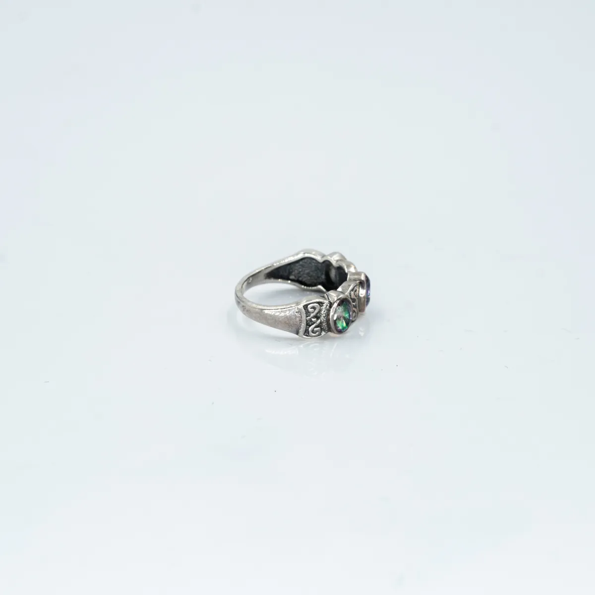 Inel slim trei pietre topaz-mistic Argint