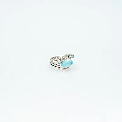 Inel oval ascutit sarma calcedonie-bleu Argint - 5