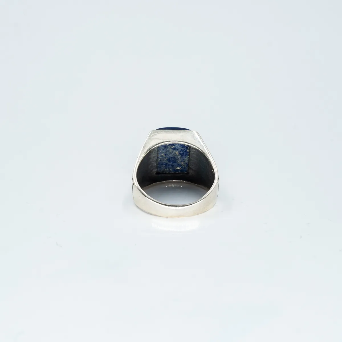 Inel dreptunghiular dungat lapis-lazuli Argint