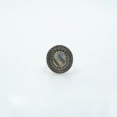 Inel disc oval labradorit Argint - 5