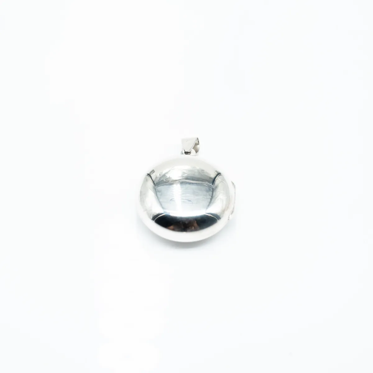 Pandantiv caseta poze rotunda 25mm Argint