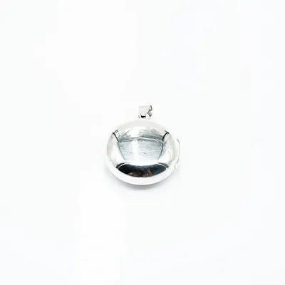 Pandantiv caseta poze rotunda 25mm Argint - 1