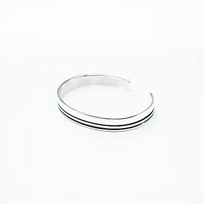 Bratara fixa plata doua linii Argint - 2