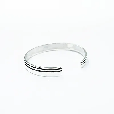 Bratara fixa plata doua linii Argint - 7