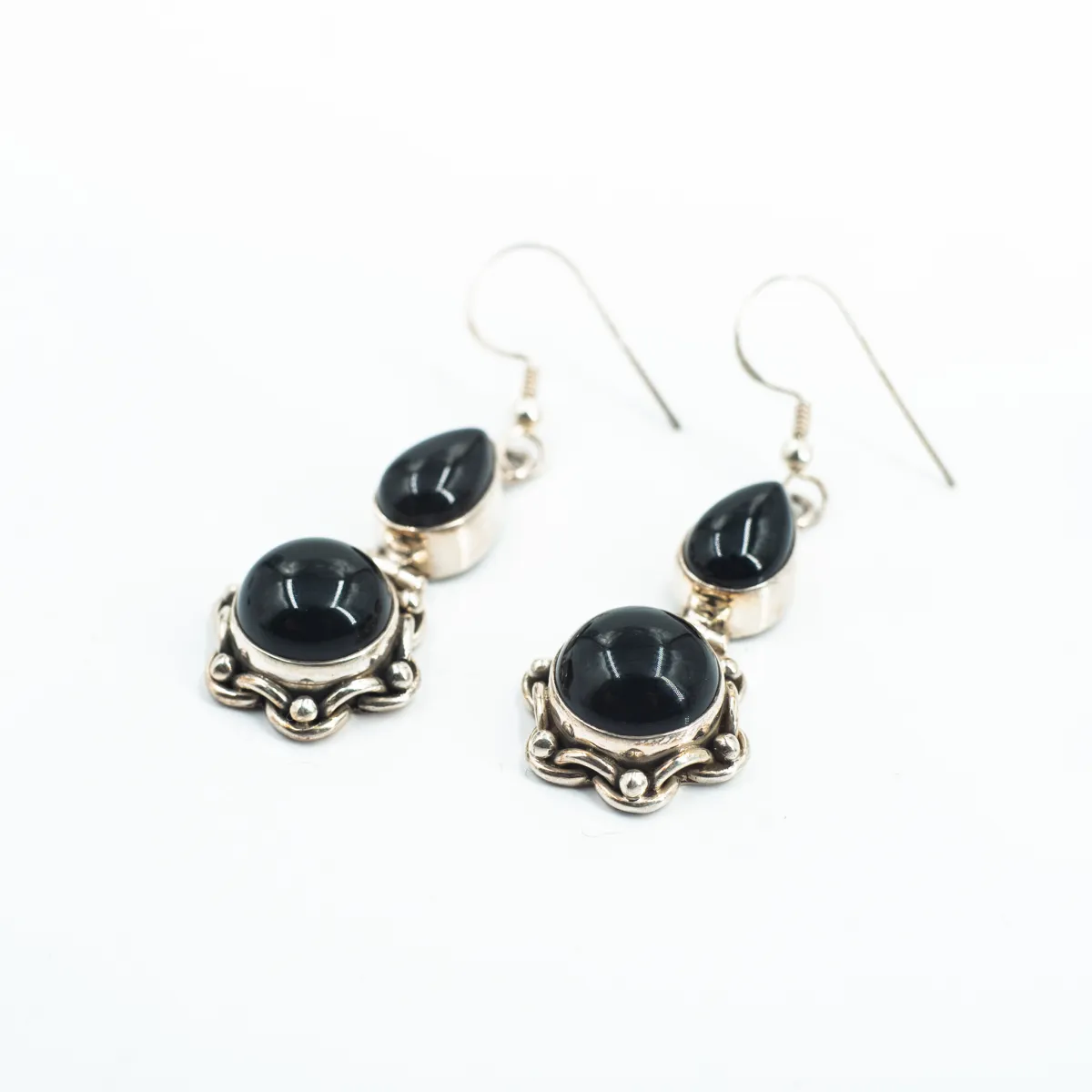 Cercei lungi duo pietre naturale Argint
