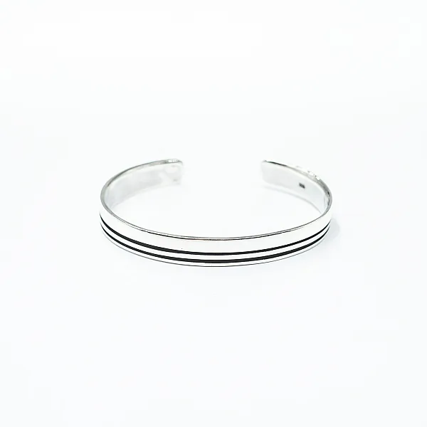 Bratara fixa plata doua linii Argint