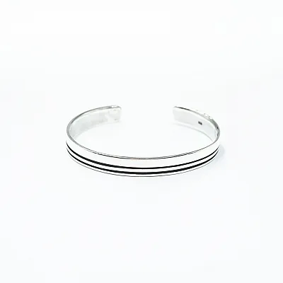 Bratara fixa plata doua linii Argint - 1