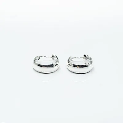Cercei tip creola lata 7mm Argint - 1
