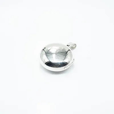 Pandantiv caseta poze rotunda 25mm Argint - 2