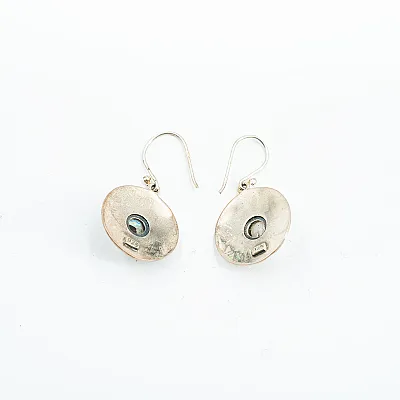 Cercei lungi disc pietre naturale Argint - 5