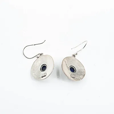 Cercei lungi disc pietre naturale Argint - 2
