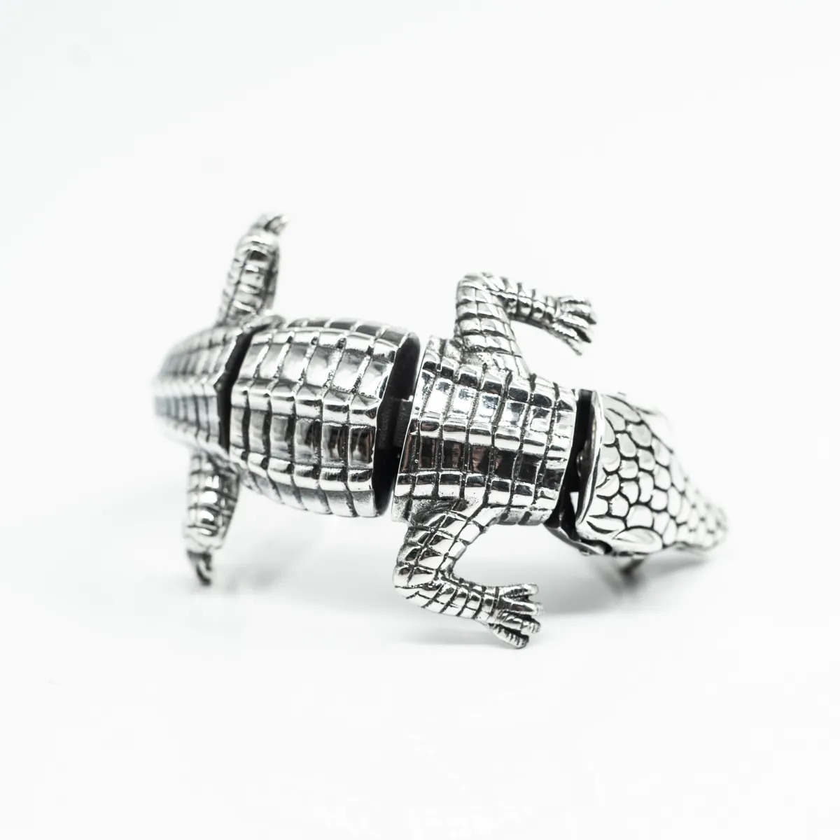 Bratara fixa corp de crocodil Argint