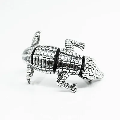 Bratara fixa corp de crocodil Argint - 2