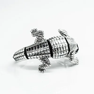 Bratara fixa corp de crocodil Argint - 3