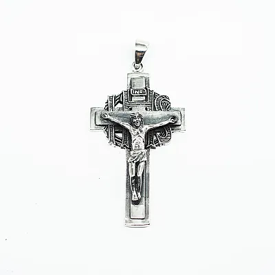Pandantiv cruce Isus rastignit IHS Argint - 1
