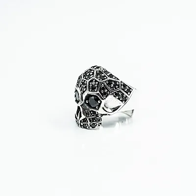 Inel craniu fagure cubic zirconia Argint - 2