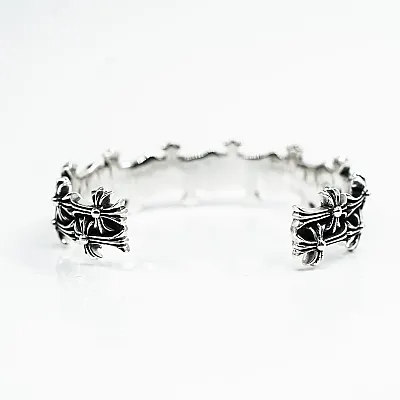 Bratara fixa cruci duble Argint - 4