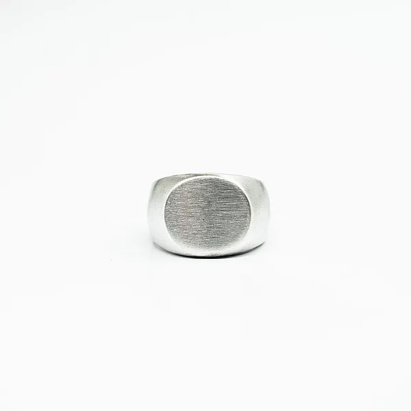 Inel simplu rotund mat 15*17mm Argint